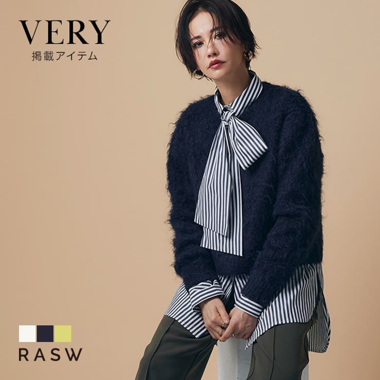 RASW］モヘアタッチクロップドニット ニット モヘアタッチ[品番