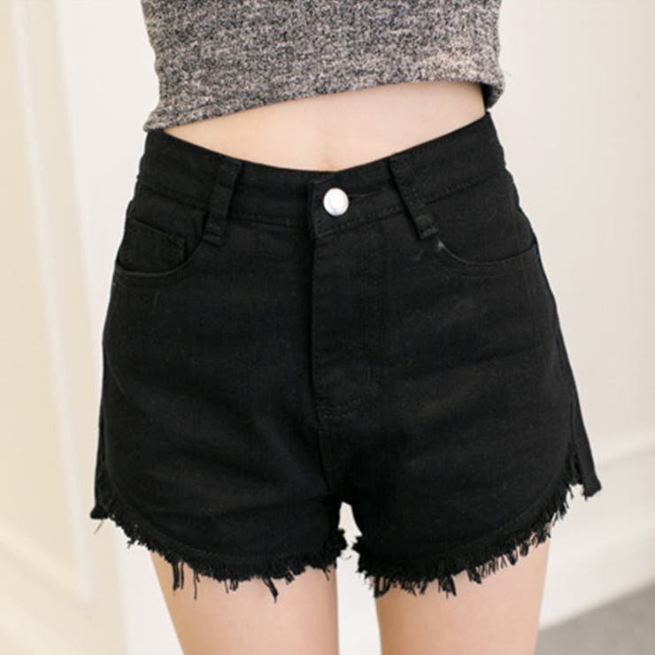 フリンジショートパンツ デニム ショーパン[品番：NETW0000665]｜Riff
