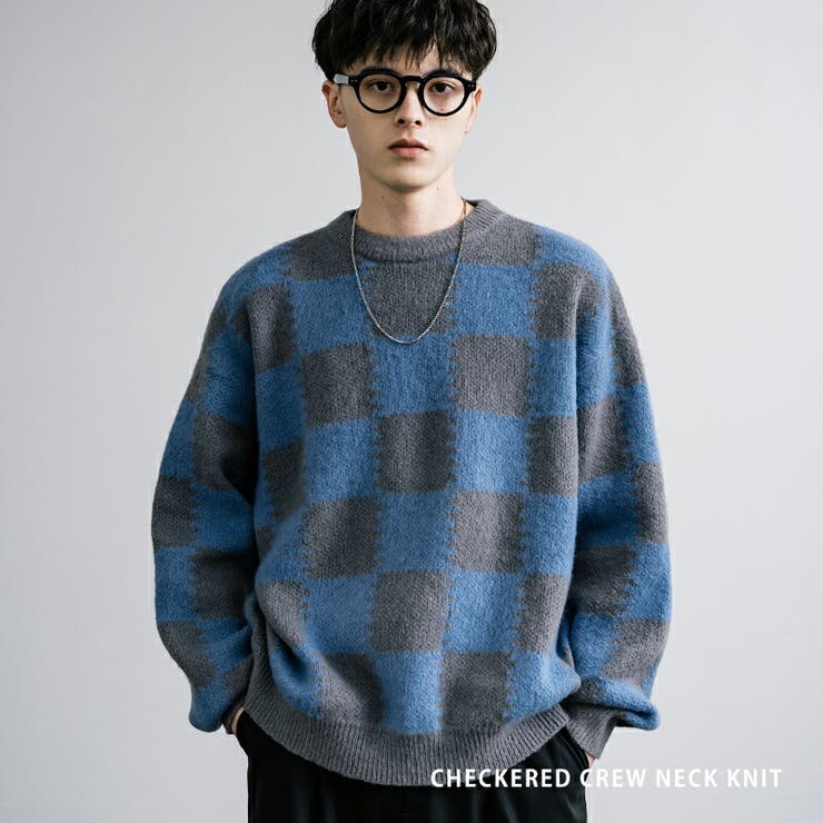 ニット ミドルゲージ チェック柄[品番：OE000008496]｜Rocky Monroe