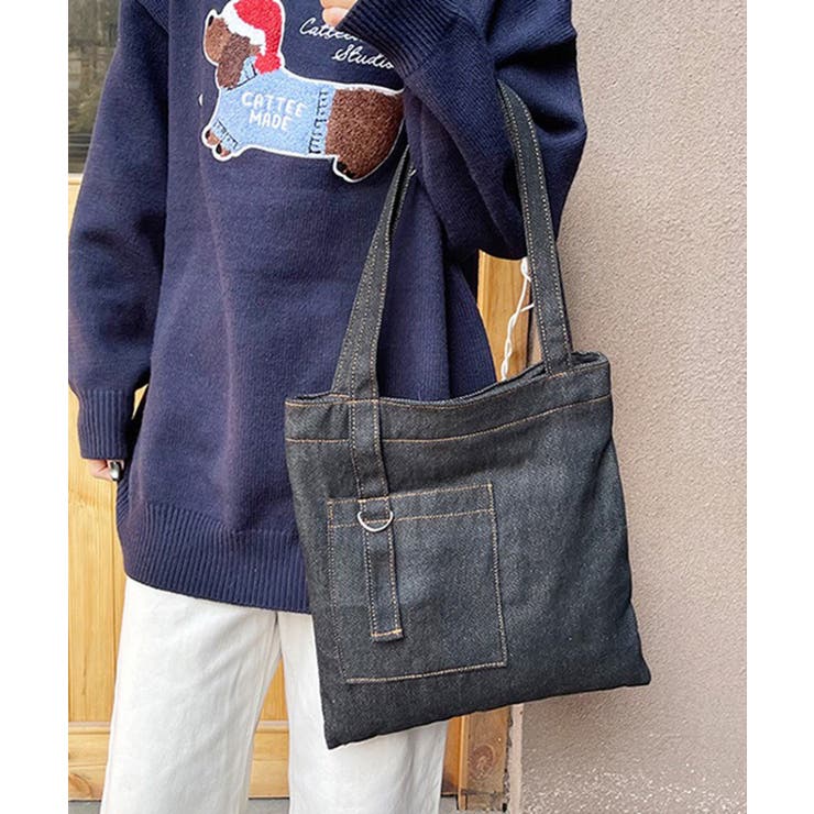 ぼん デニムトートバッグ ブラウン ブラック 2個セット 楽天市場