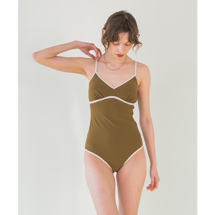 パイピングシンプルワンピース/水着【SEADRESS シードレス】[品番