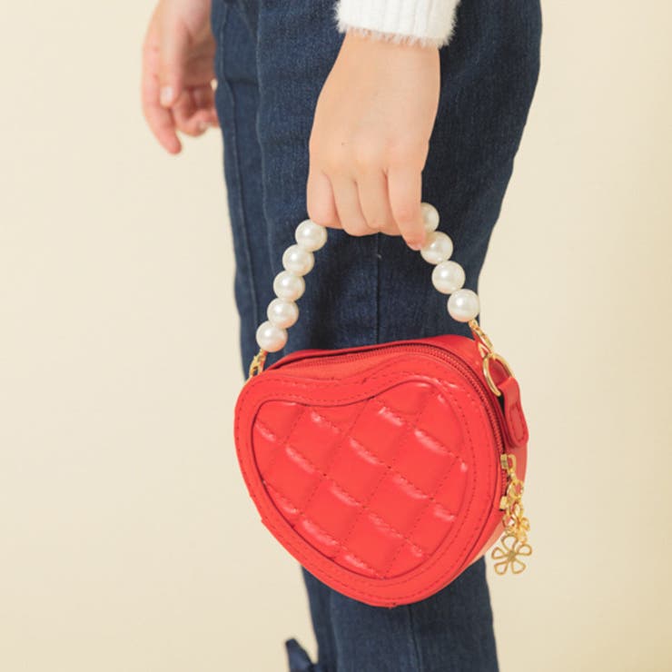 パールチェーン付きハート型キルティングミニバッグ[品番：VINK0001260