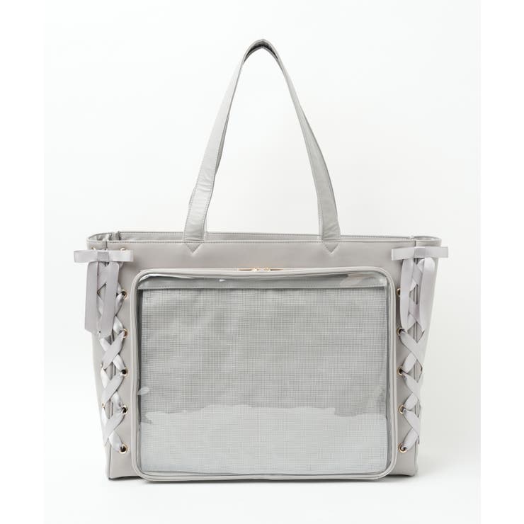 花*様 WEGO ツイードレースアップ痛バッグS オフホワイト