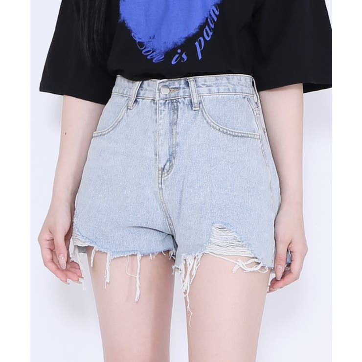 ダメージデニムショートパンツ[品番：WG010091380]｜WEGO【WOMEN