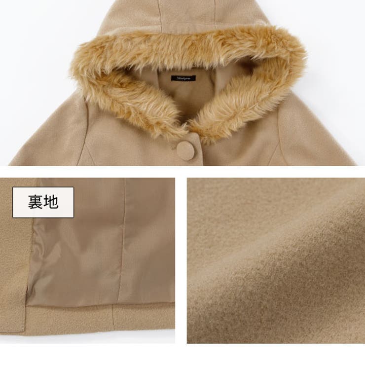 袖口ファー&リボンポケットフード付きショートコート MaR FN[品番