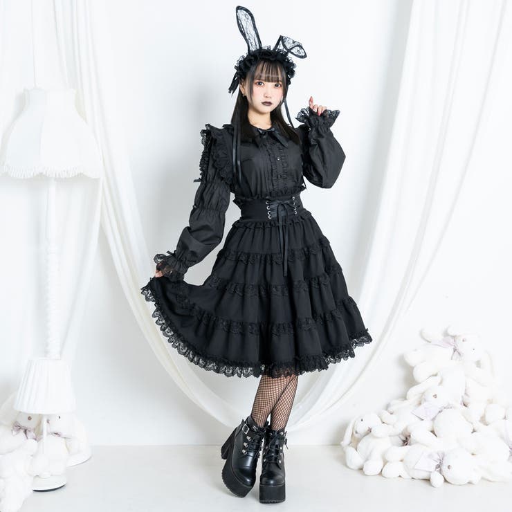 ミルフィーユフリルスカート middle Mー3L 量産型 地雷系 夢展望[品番