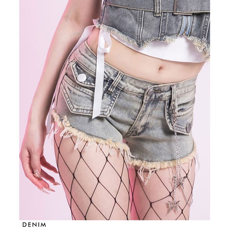 ギャルデニムショートパンツ 韓国 夢展望[品番：YU000047355]｜夢展望