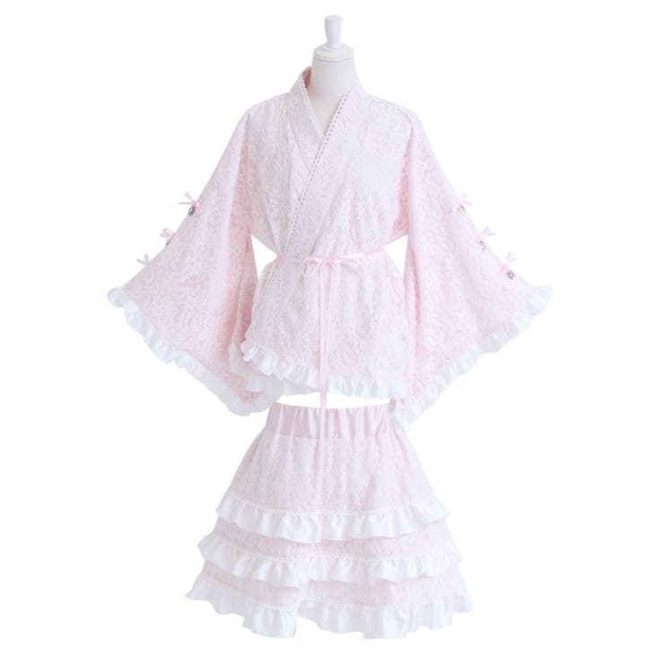 総レースリボン浴衣ドレス 量産型 地雷系 夢展望[品番：YU000047506