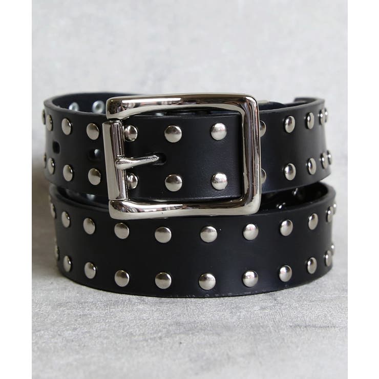 スタッズベルト メンズ ベルト レザー 革 スタッズ 2連 二連 [品番