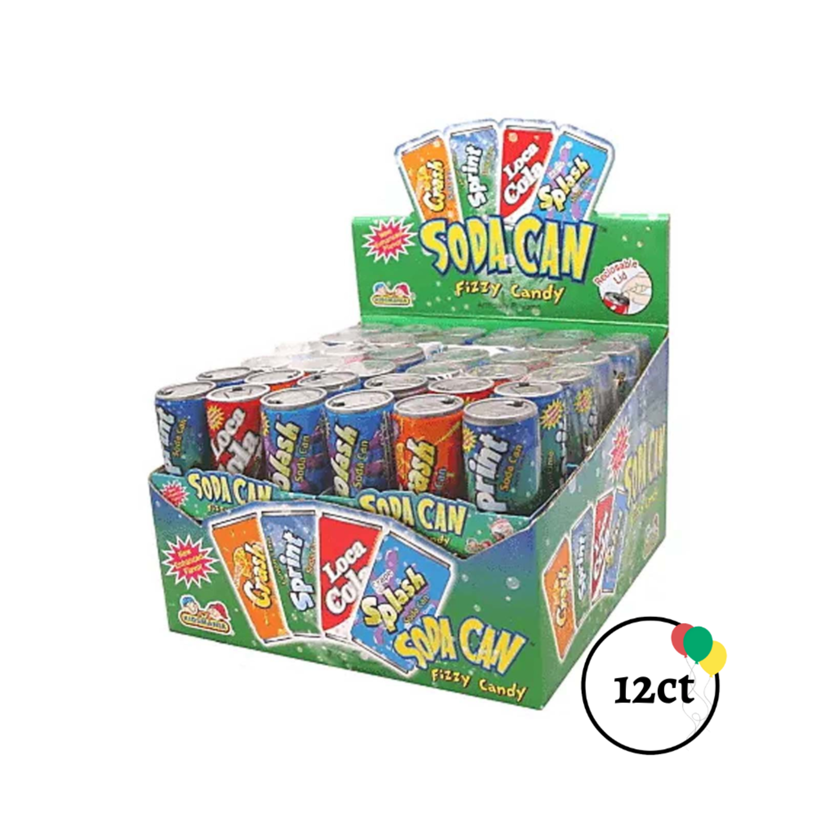 Soda Can 6 pack Fizzy Candy 12ct - Valentina's Party World