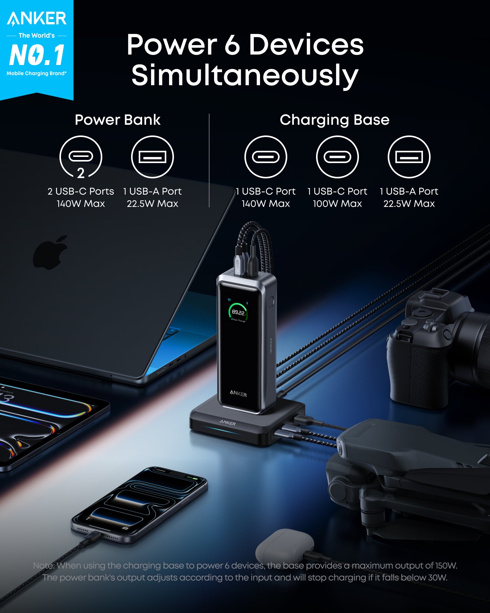 Anker Prime Power Bank (26K, 300W) with Charging Base - Anker US