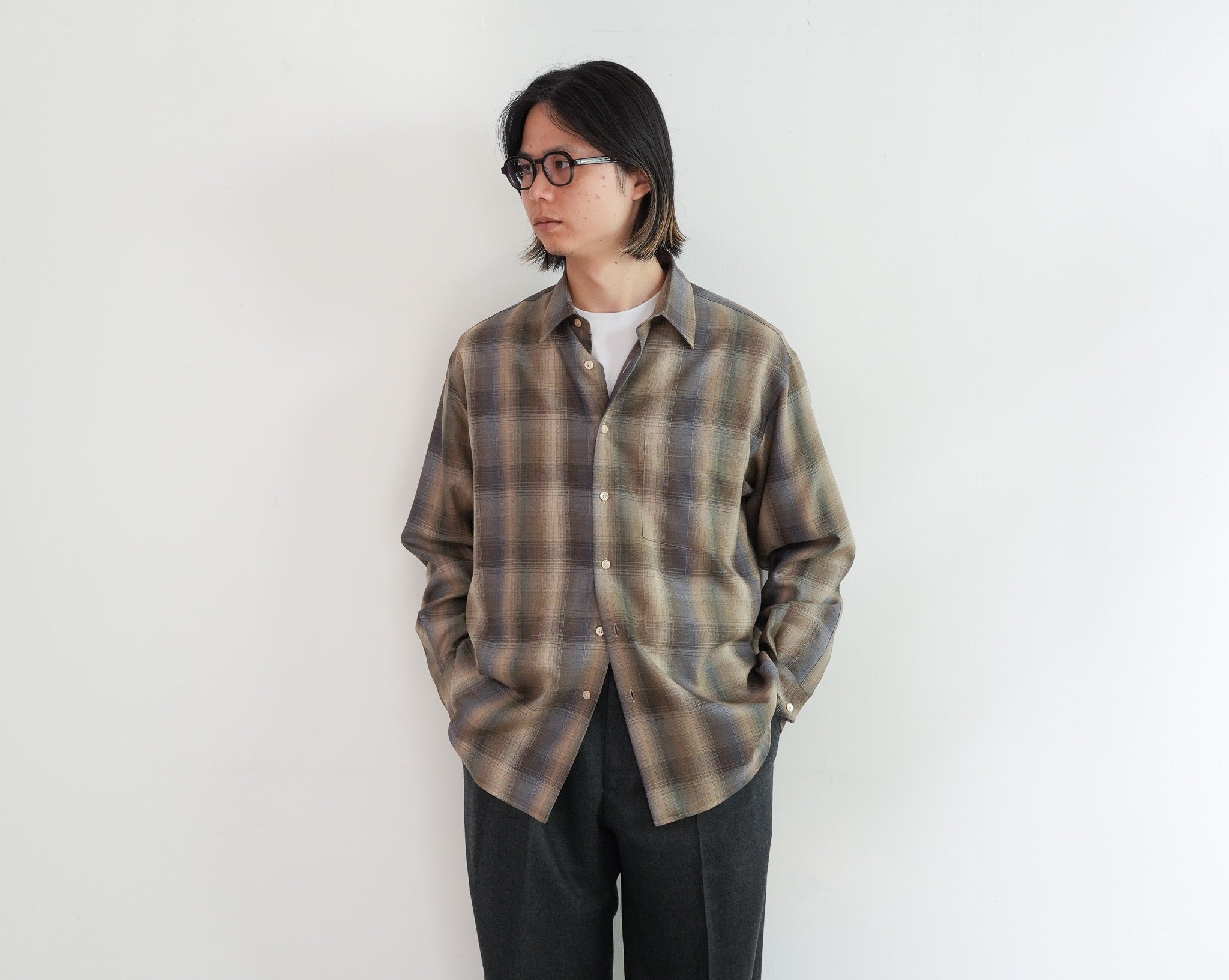 AURALEE SUPER LIGHT WOOL CHECK SHIRT – Chum!