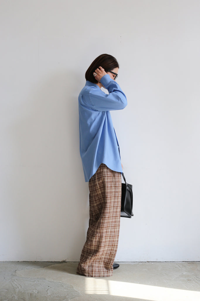 AURALEE LINEN SILK CHECK NO COLLAR JACKET/PANTS – Chum!