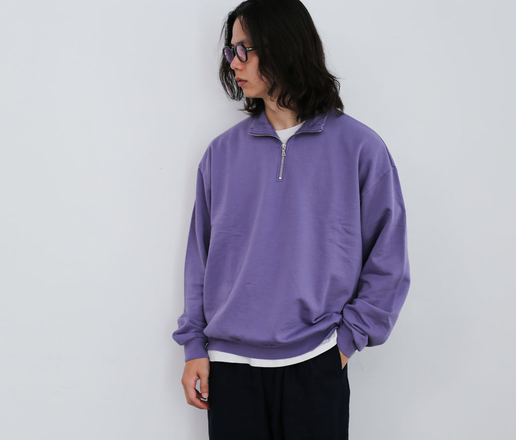 AURALEE ELASTIC HIGH GAUGE SWEAT HALF ZIP P/O – Chum!