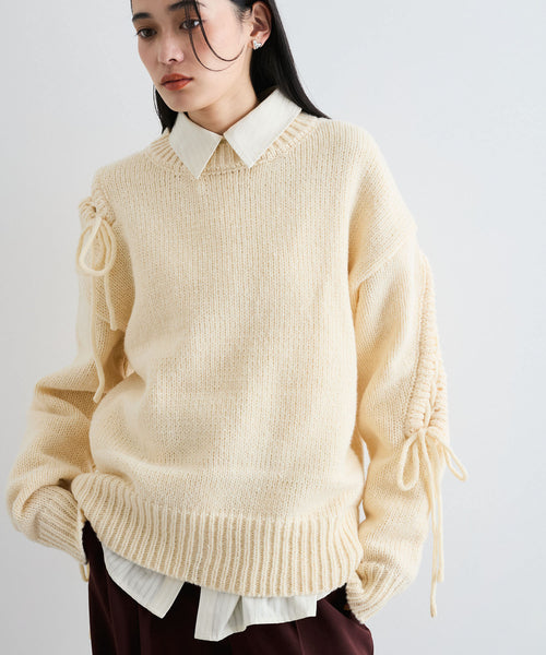 VIS(ビス) / レースアップリボンニット【WEB・アウトレット限定