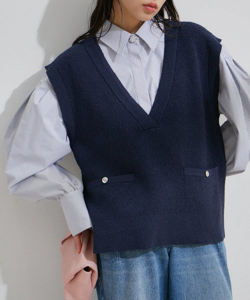VIS(ビス) / ツイードライクニットベスト (トップス / ベスト) 通販｜J