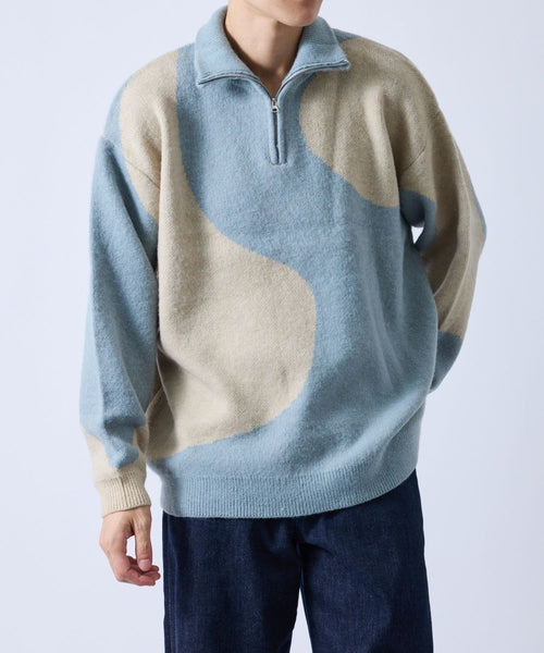 j.n.r.d(ジェー・エヌ・アール・ディー) / マーブルニットハーフZIP