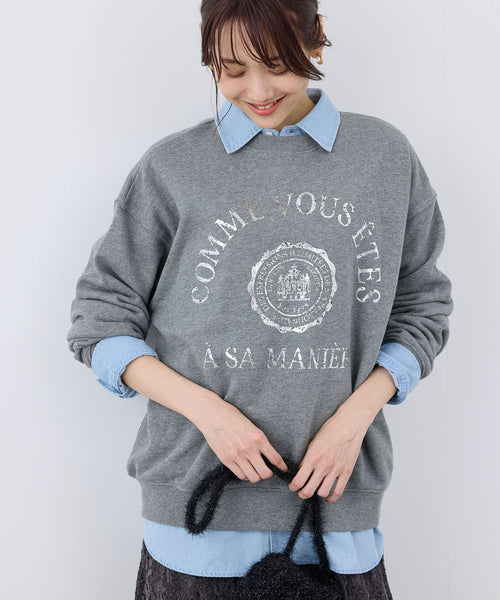 ROPÉ PICNIC(ロペピクニック) / かすれ箔カレッジロゴプリント