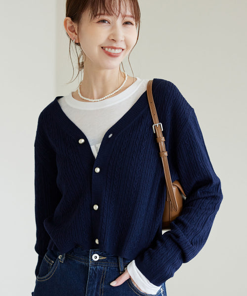 ROPÉ PICNIC(ロペピクニック) / ケーブル編みショート丈ニット