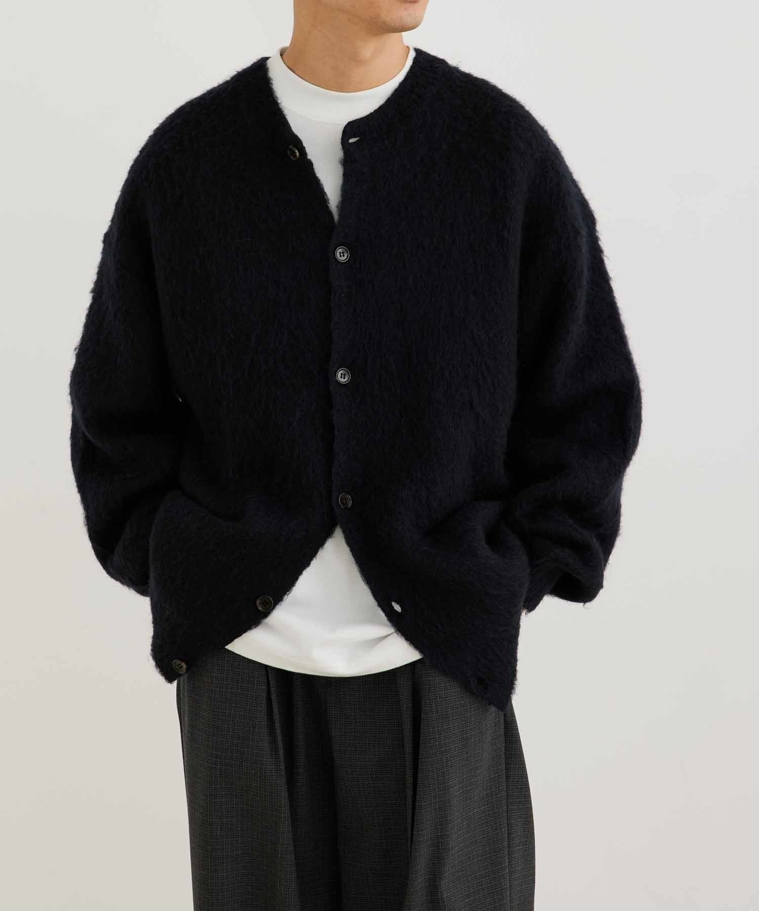 店舗在庫 - モヘアミックス オーバーサイズ クルーネックカーディガン