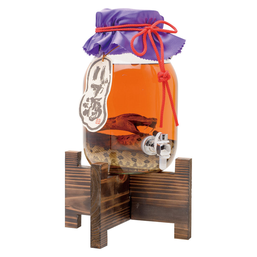 夫婦ハブ入りハブ酒 蛇口付き 35度 3000ml ※受注発注 – 酒類ドットコム