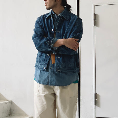 AURALEE】 SELVEDGE FADED LIGHT DENIM BLOUSON A23SB01DE – ONENESS