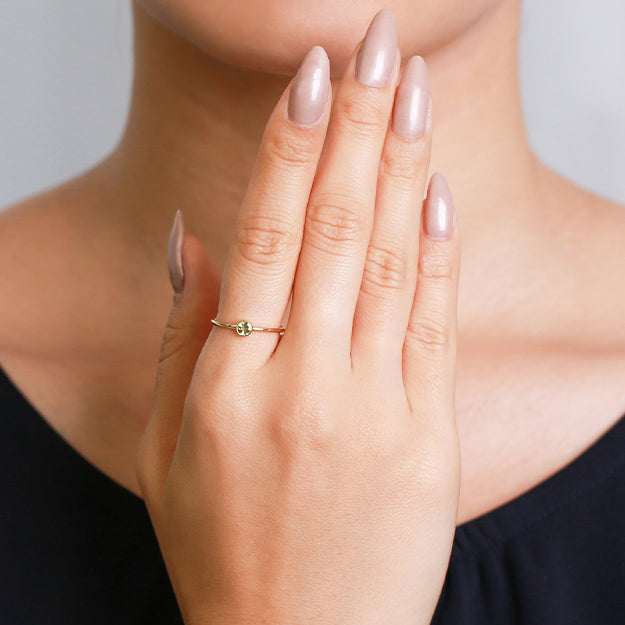 K18/Pt「ペリドット スフレバース」リング｜【オレフィーチェ】Orefice