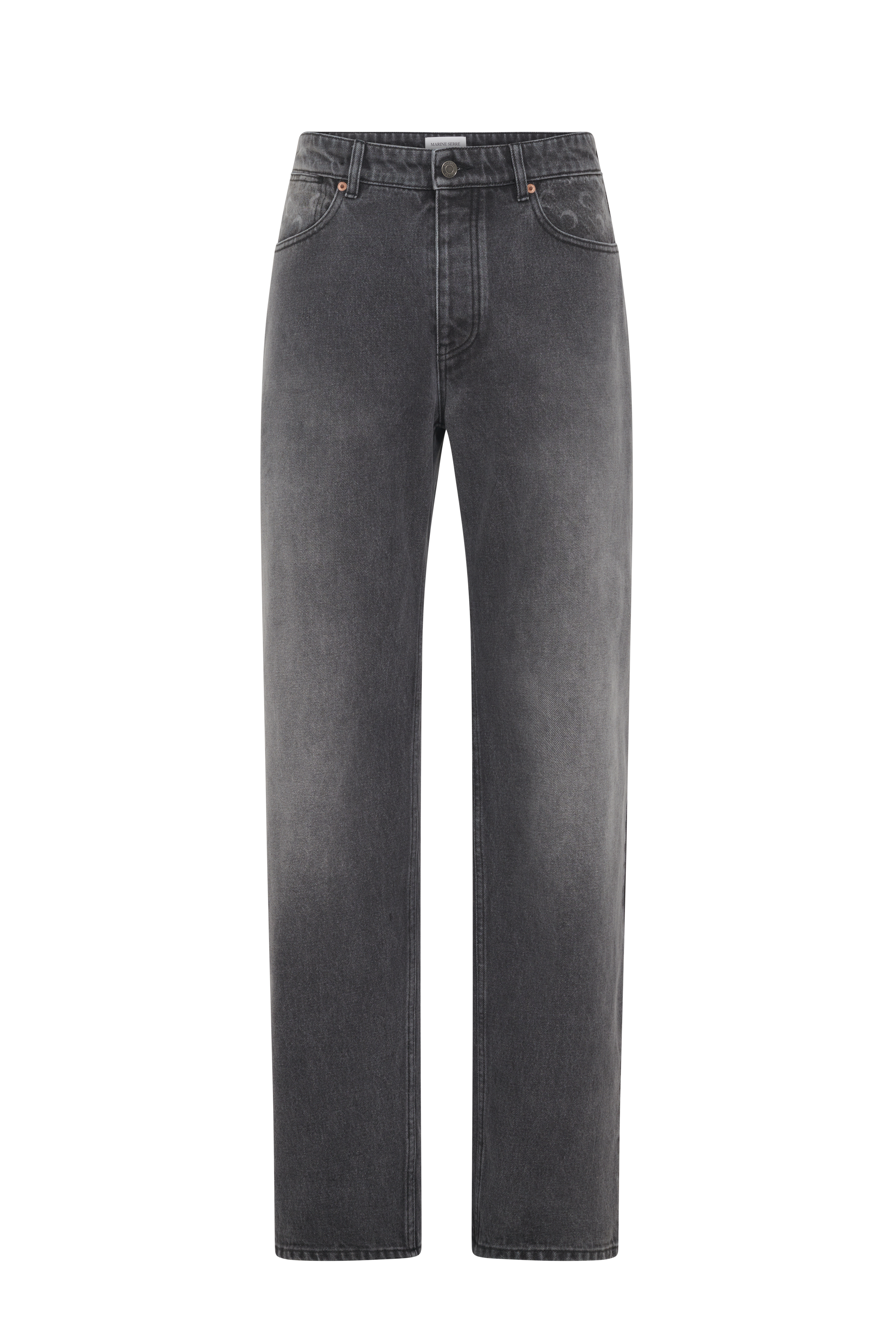 MOON LASER GREY WASH DENIM STRAIGHT JEANS • Marine Serre