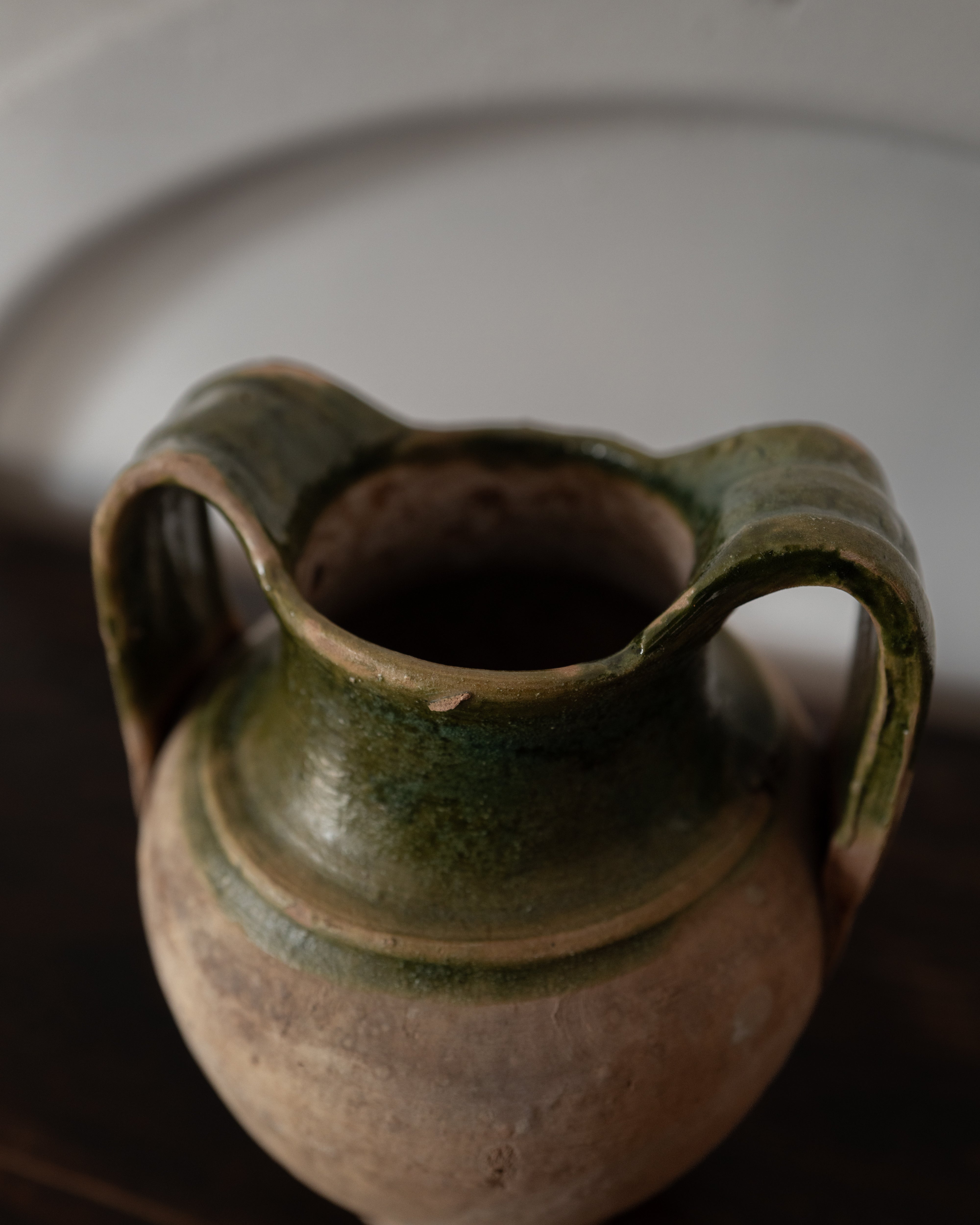 19世紀 イタリア プーリア 緑釉 保存壺 アンティーク 陶器 器