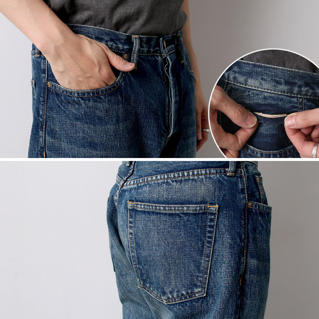 SANCA（サンカ） 15.5オンス デニムテーパード ユーズド 5Pパンツ