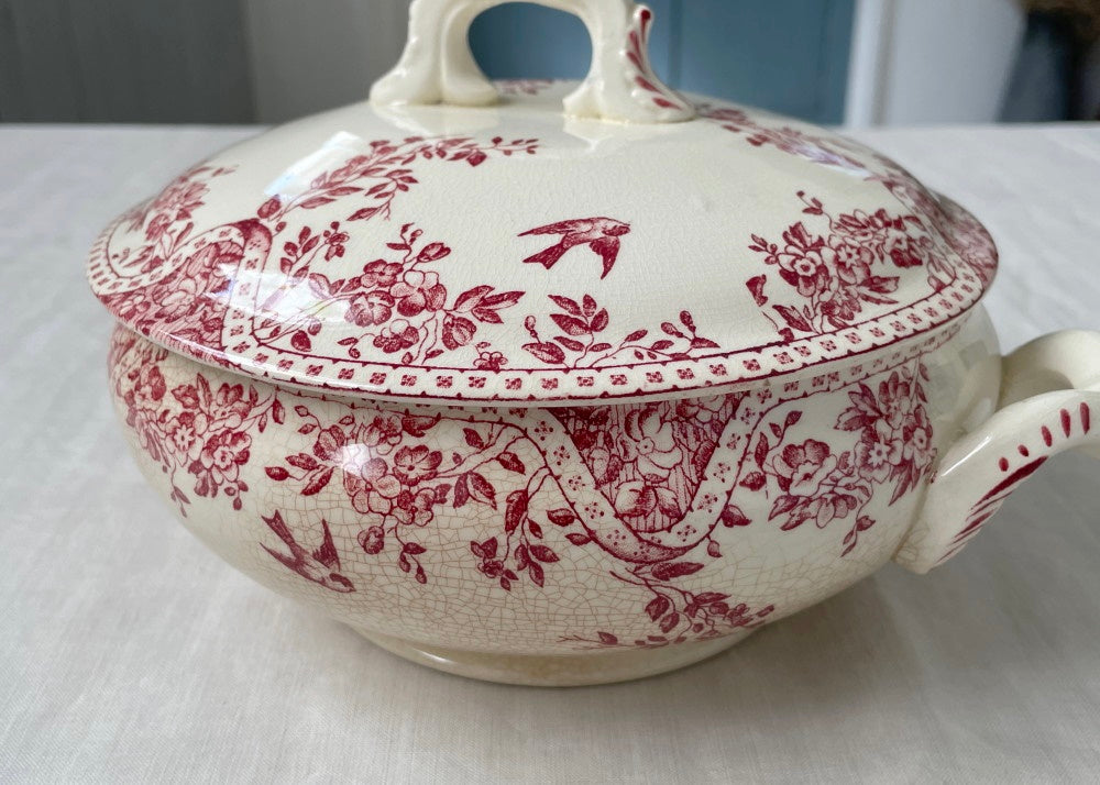 エミールブルジョワ窯ピンクのスーピエール フランスアンティーク