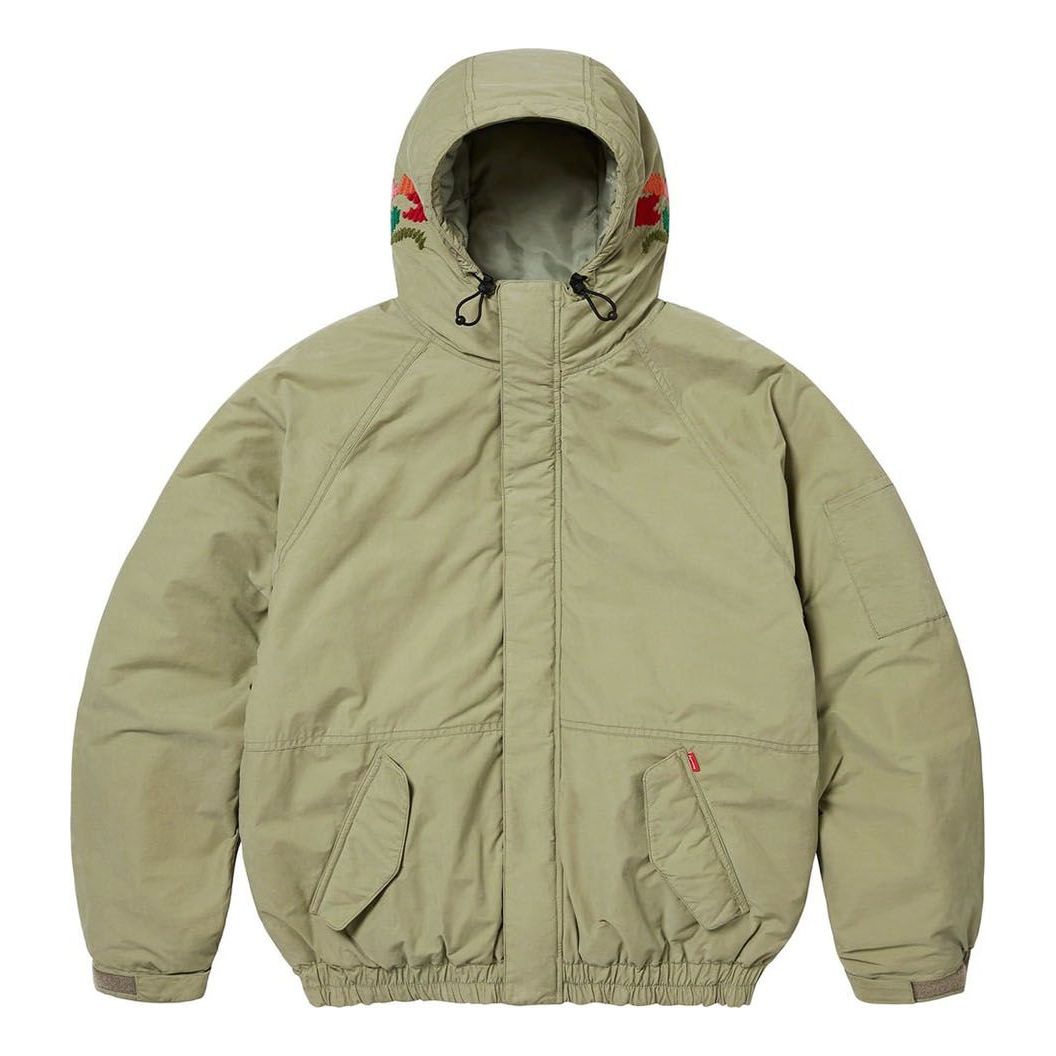 Supreme Needlepoint Hooded Jacket 'Olive Green' SUP-FW23-157