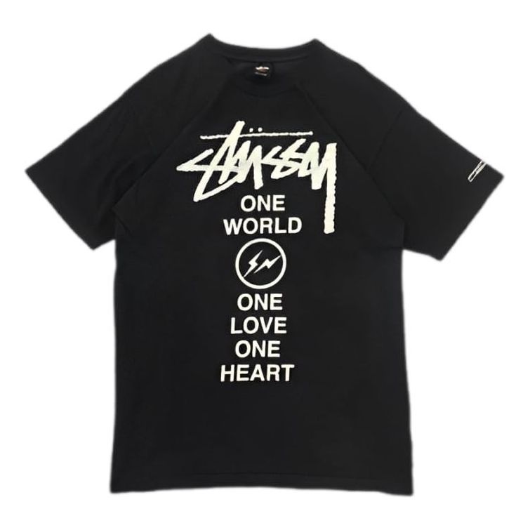 Stussy x Fragment Design 1 World 1 Love 1 Heart T-Shirt 'Black