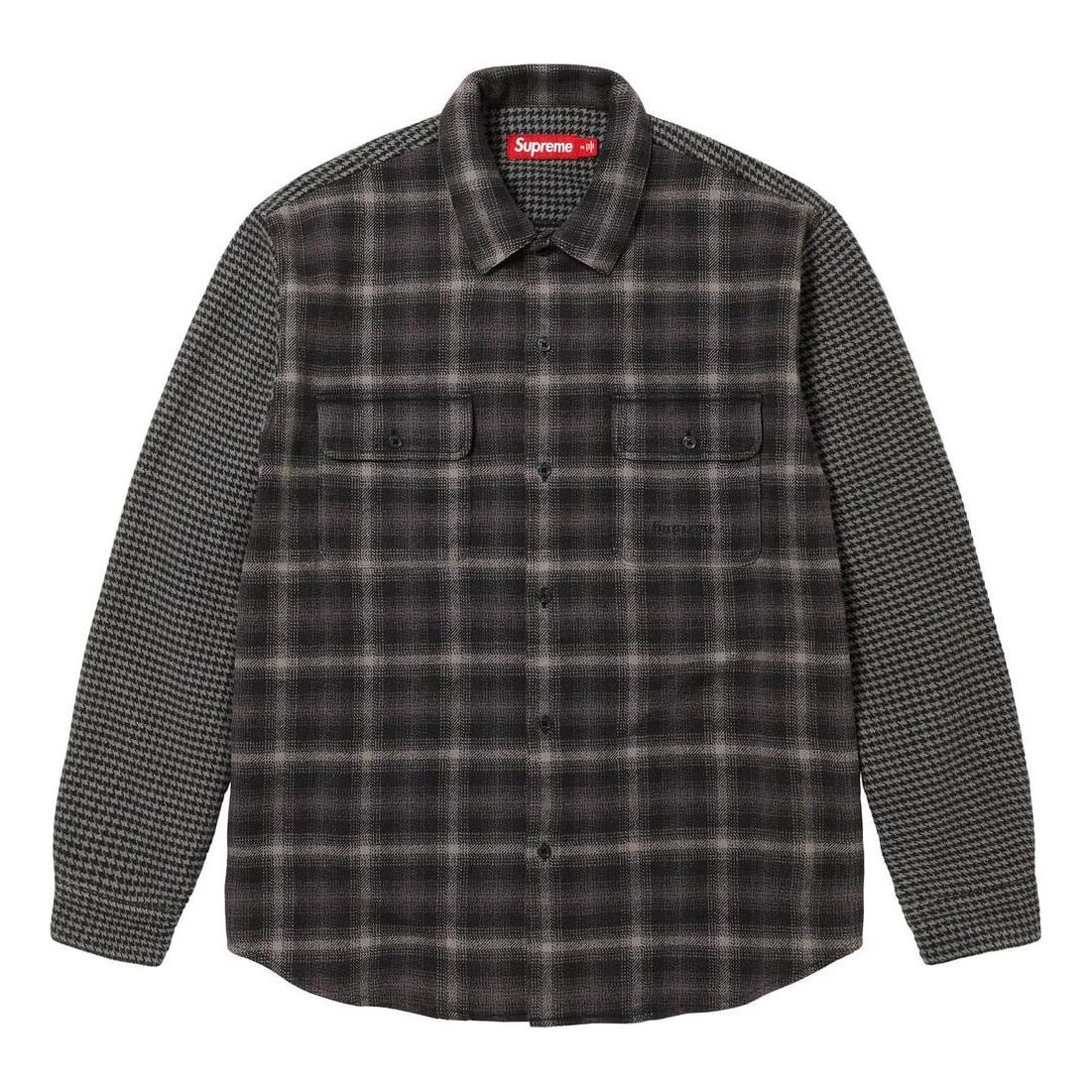Supreme Houndstooth Plaid Flannel Shirt 'Black Grey' SUP-FW23-261