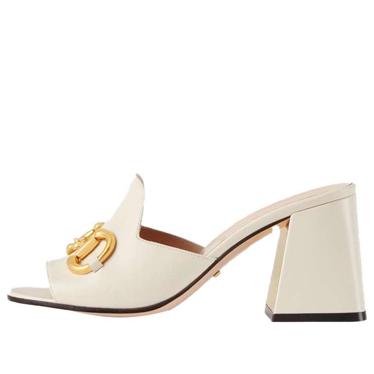 WMNS) Gucci Slide Sandal With Horsebit 'White Leather' 655412