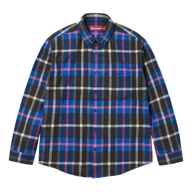 Supreme Houndstooth Plaid Flannel Shirt 'Black Grey' SUP-FW23-261