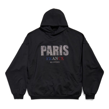 WMNS) Balenciaga I Love Paris Balenciaga Hoodie Large Fit 'Black