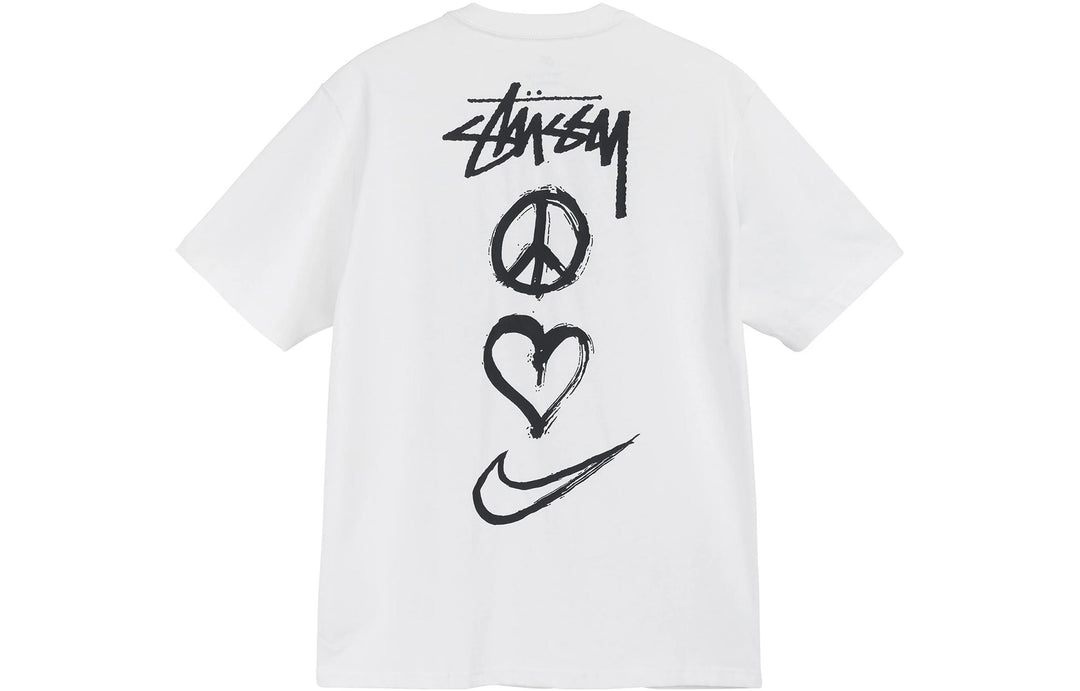 Nike x Stussy Peace Love Swoosh T-Shirt Asia Sizing 'White' DM4943-121