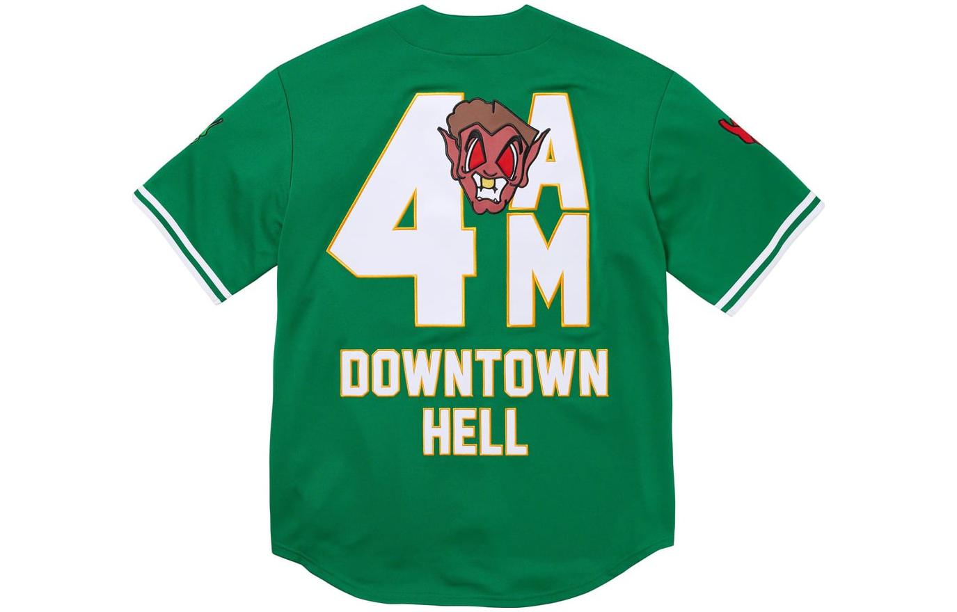Supreme x Mitchell & Ness FW23 Week5 Downtown Hell Baseball Jersey