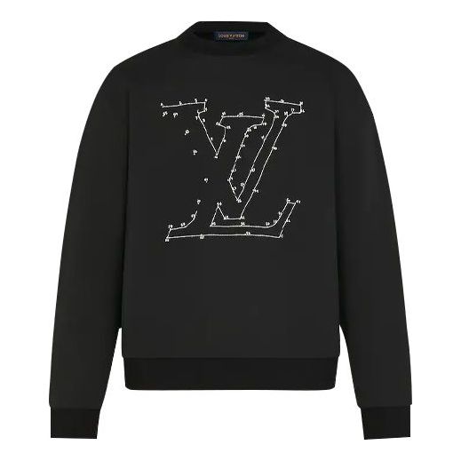 LOUIS VUITTON LV Rivet Print Logo Round Neck Pullover Sweater For