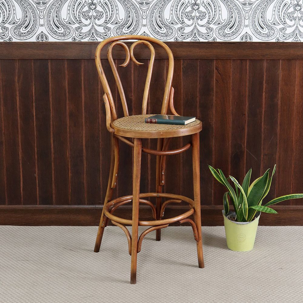 可愛いハートの曲げ細工♪ ベントウッドハイチェア VC110-201