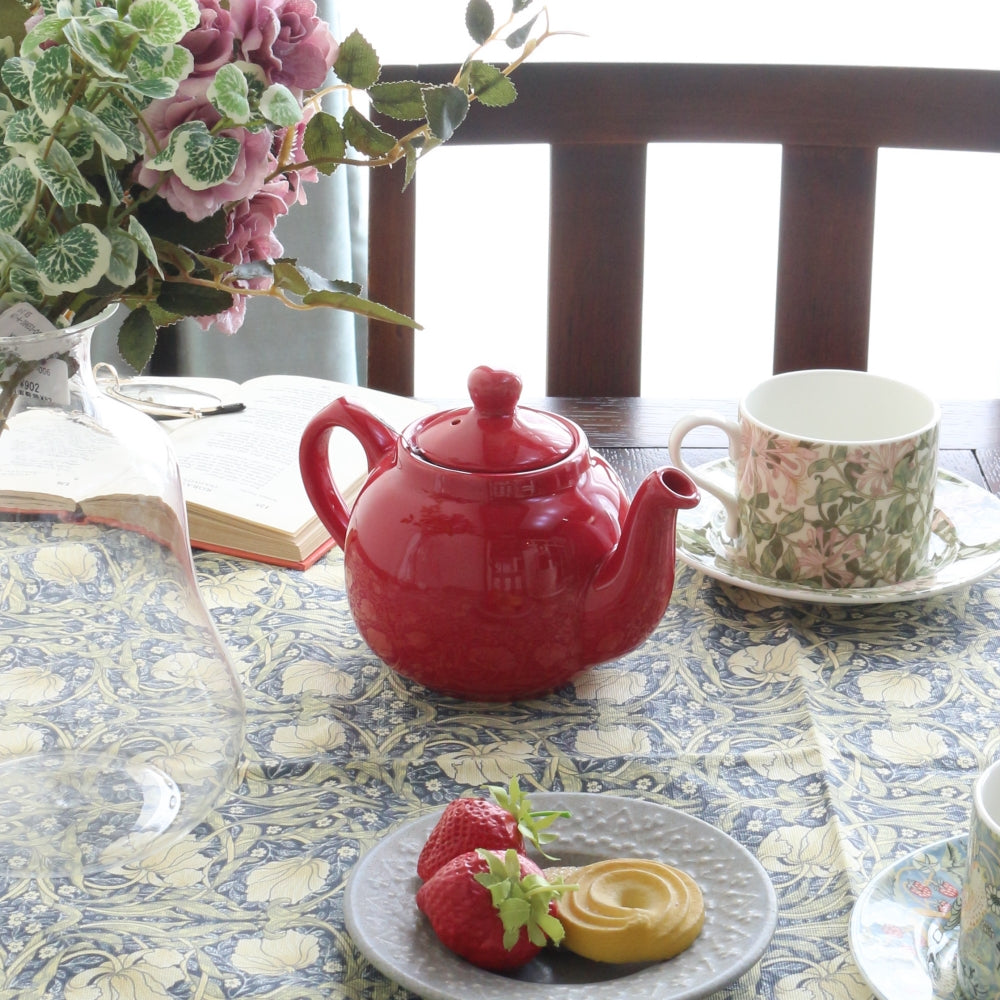 キュートなレッド♪ ティーポット【ロンドンポタリー】 FA1-580061