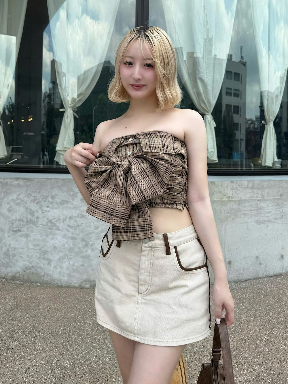 タータンチェックリボンベアトップ – Darich (ダーリッチ)