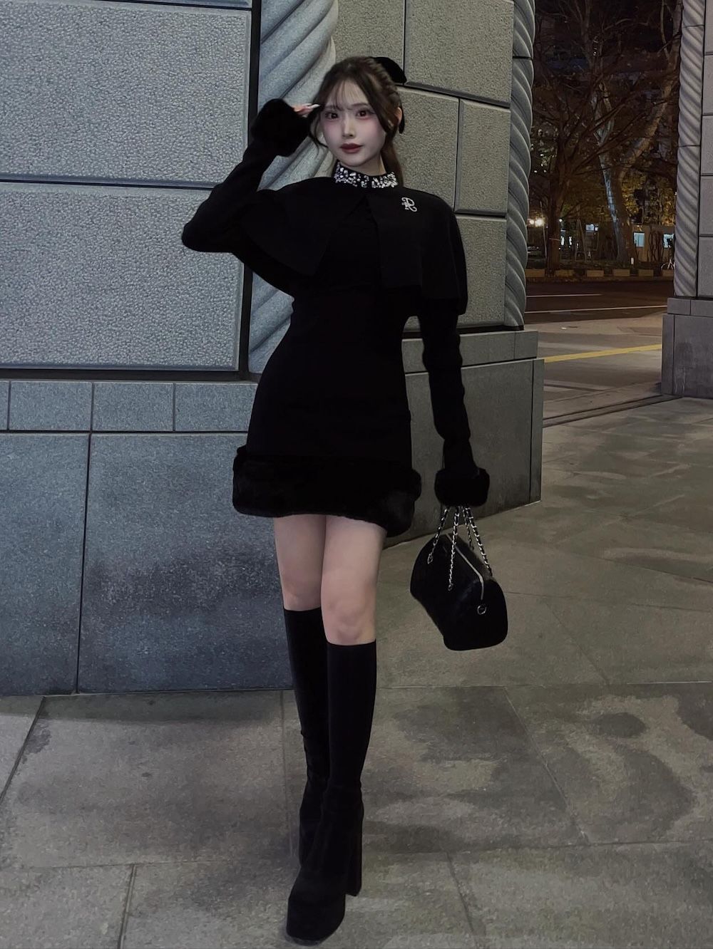 ビジューケープニットミニワンピース – Darich (ダーリッチ)