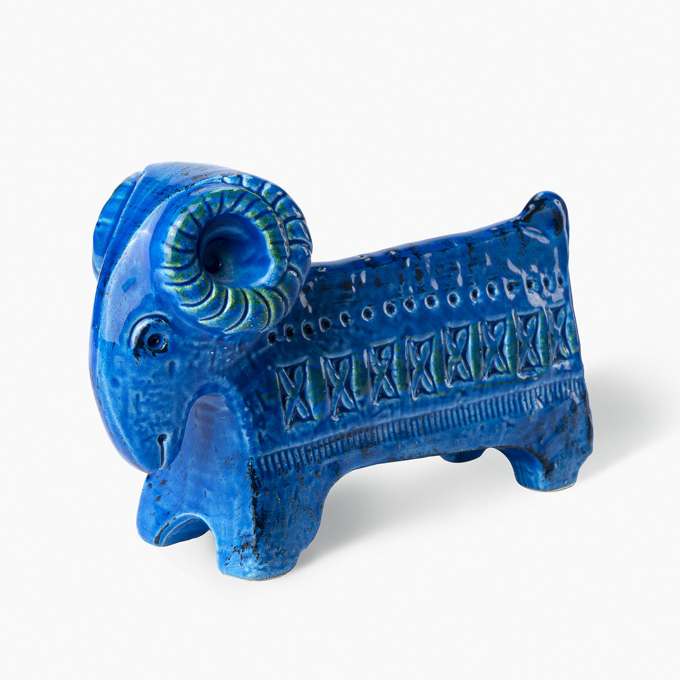 Rimini Blu Ram Figurine by Aldo Londi Bitossi Ceramiche | Artemest