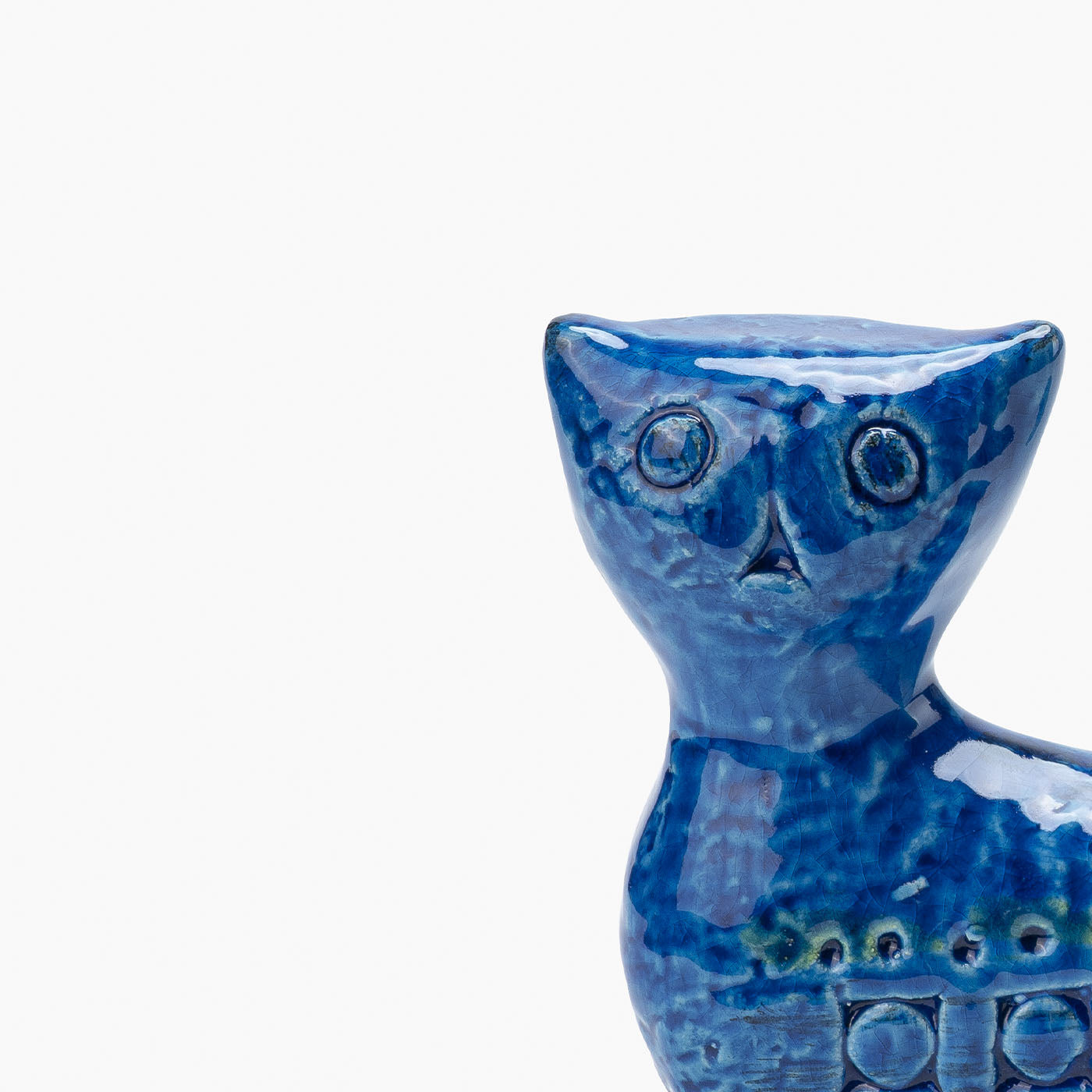 Rimini Blu Long Cat Figurine by Aldo Londi Bitossi Ceramiche