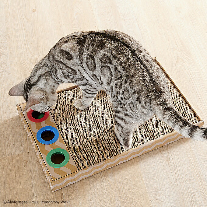 JYULL ニャンコロビー ウェーブタイプ ｜ 猫用 爪とぎ Mju: ミュー