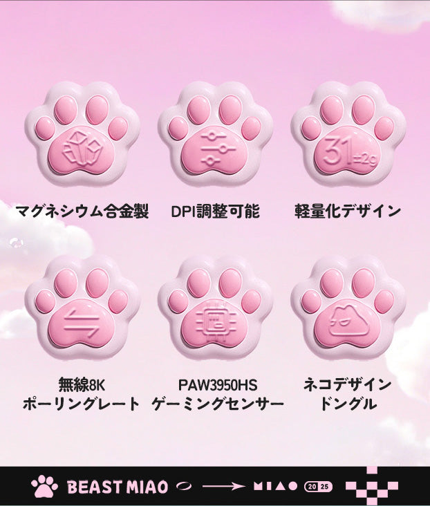 WLMOUSE Beast Miao【ゲーミングマウス】