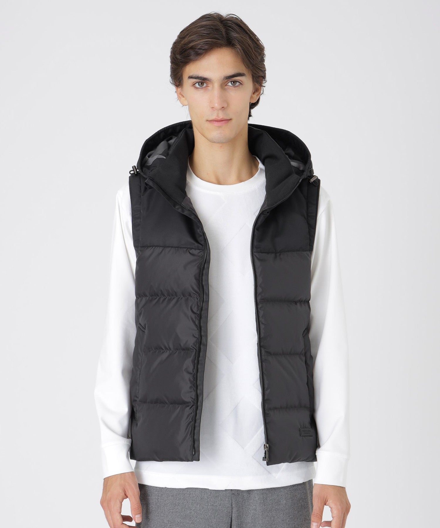 ファブリックコンビダウンベスト（ブルゾン）｜BLACK LABEL