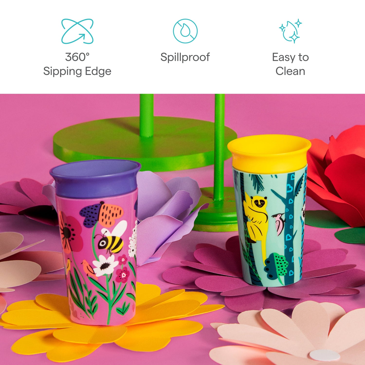 Miracle® 360° WildLove Sippy Cup, 9oz, 2pk | Munchkin